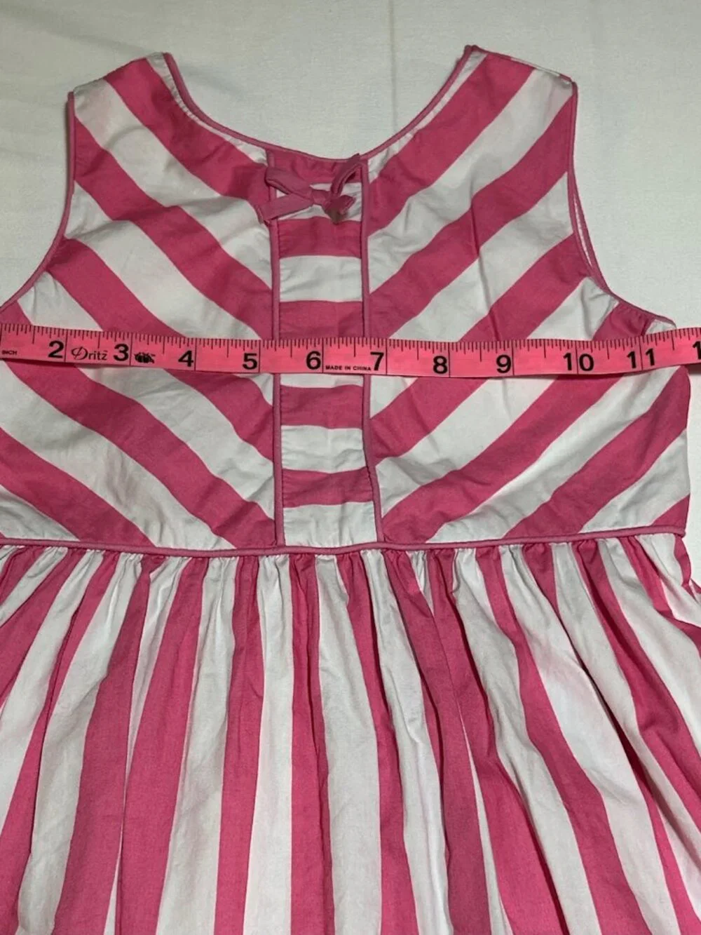 Gymboree Girls Size 5T Pink White Striped Sleeveless Lined Sundress Party